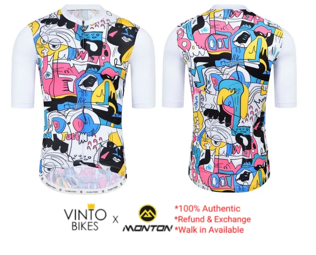 MONTON MENS CYCLING SHORT SLEEVE JERSEY LIFESTYLE CARTOONFACES
