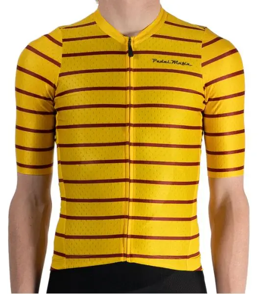 PEDAL MAFIA MENS ARTIST SERIES JERSEY PAST TIME - YELLOW VS BROWN AUTHENTIC