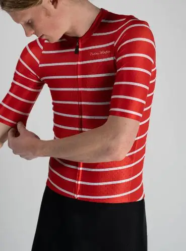 PEDAL MAFIA MENS ARTIST SERIES JERSEY PAST TIME- RED VS WHITE AUTHENTIC