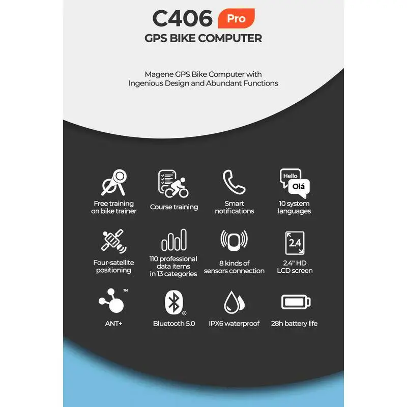 Magene C406 PRO GPS BIKE COMPUTER Support navigation and route planning