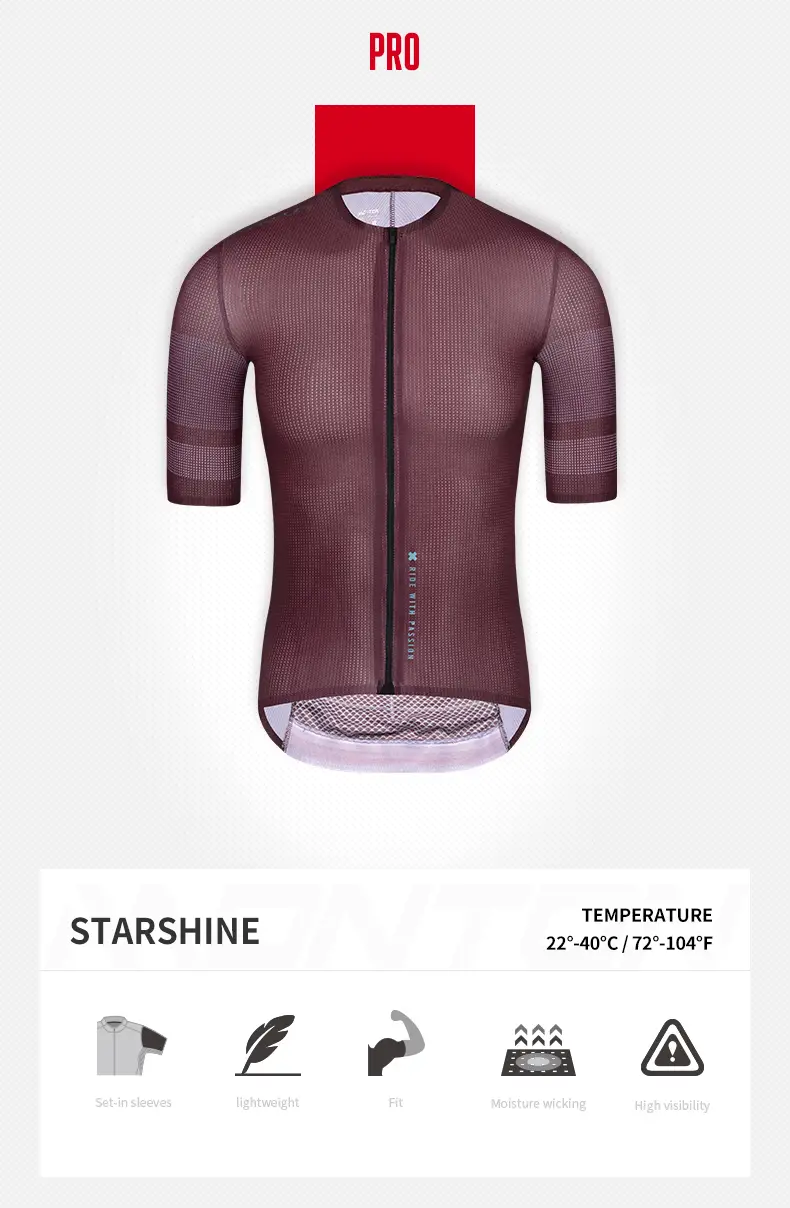 MONTON MENS CYCLING SHORT SLEEVE JERSEY PRO STARSHINE