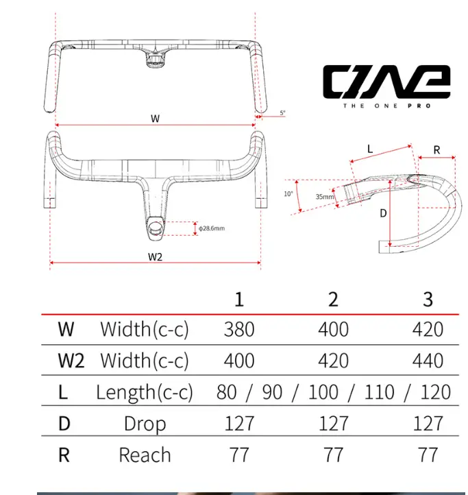 22 THE ONE PRO Road Carbon Fiber Intergrated Handlebar