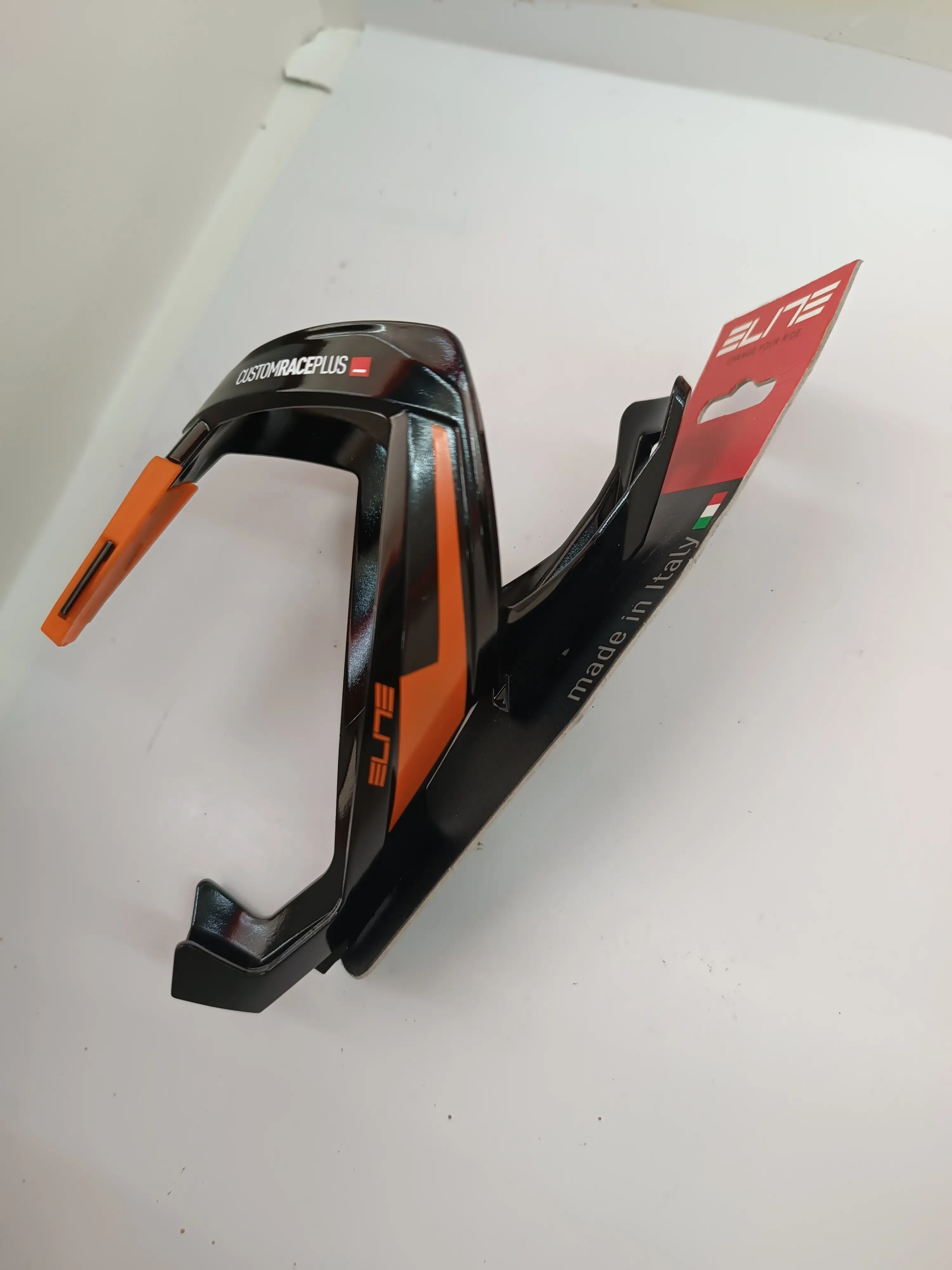 ELITE CUSTOMRACEPLUS BOTTLE CAGE (GLOSS BLACK-ORANGE)
