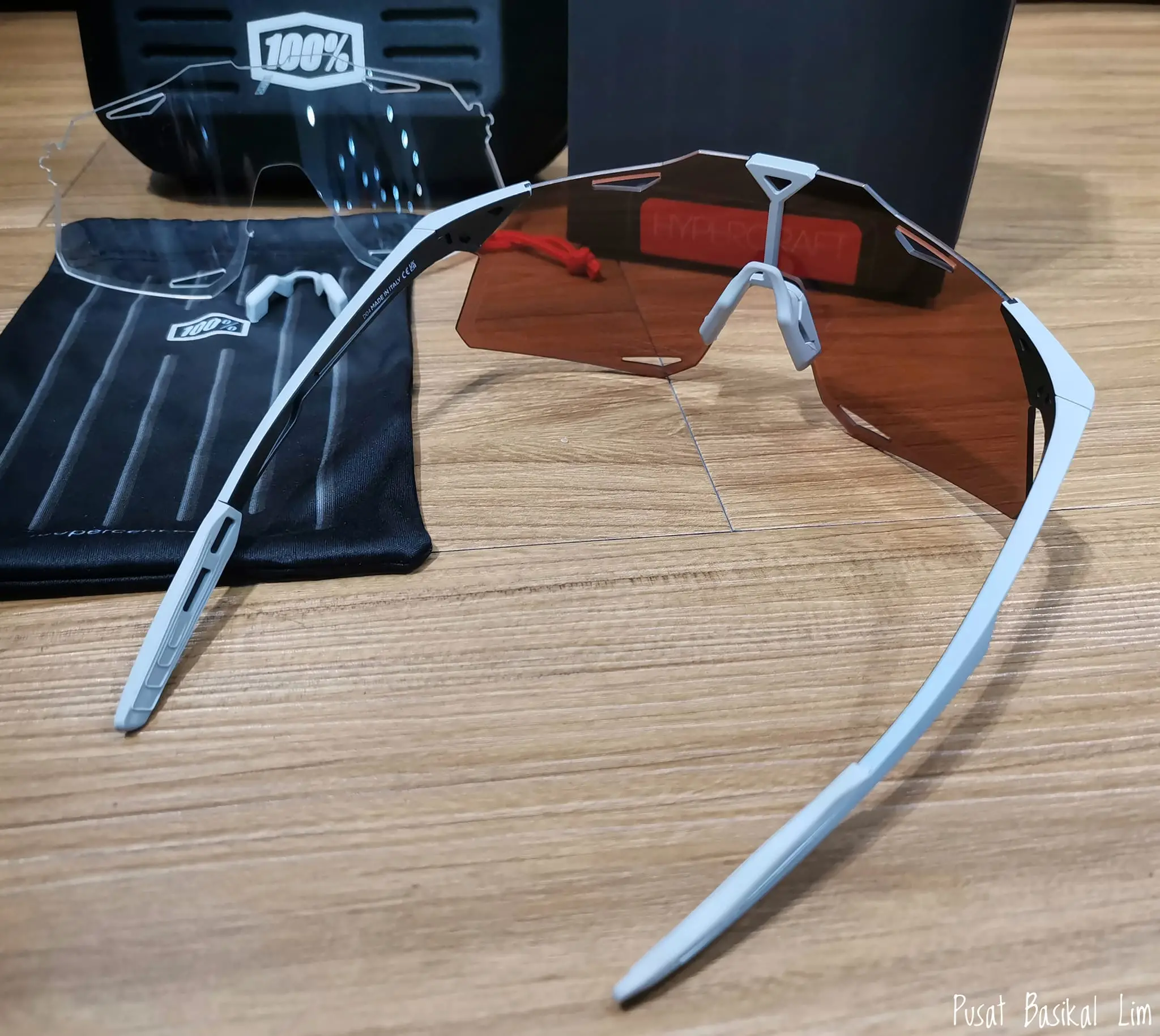 Ride 100% Hypercaft Matte Stone Grey - Hiper Silver Mirror Lens