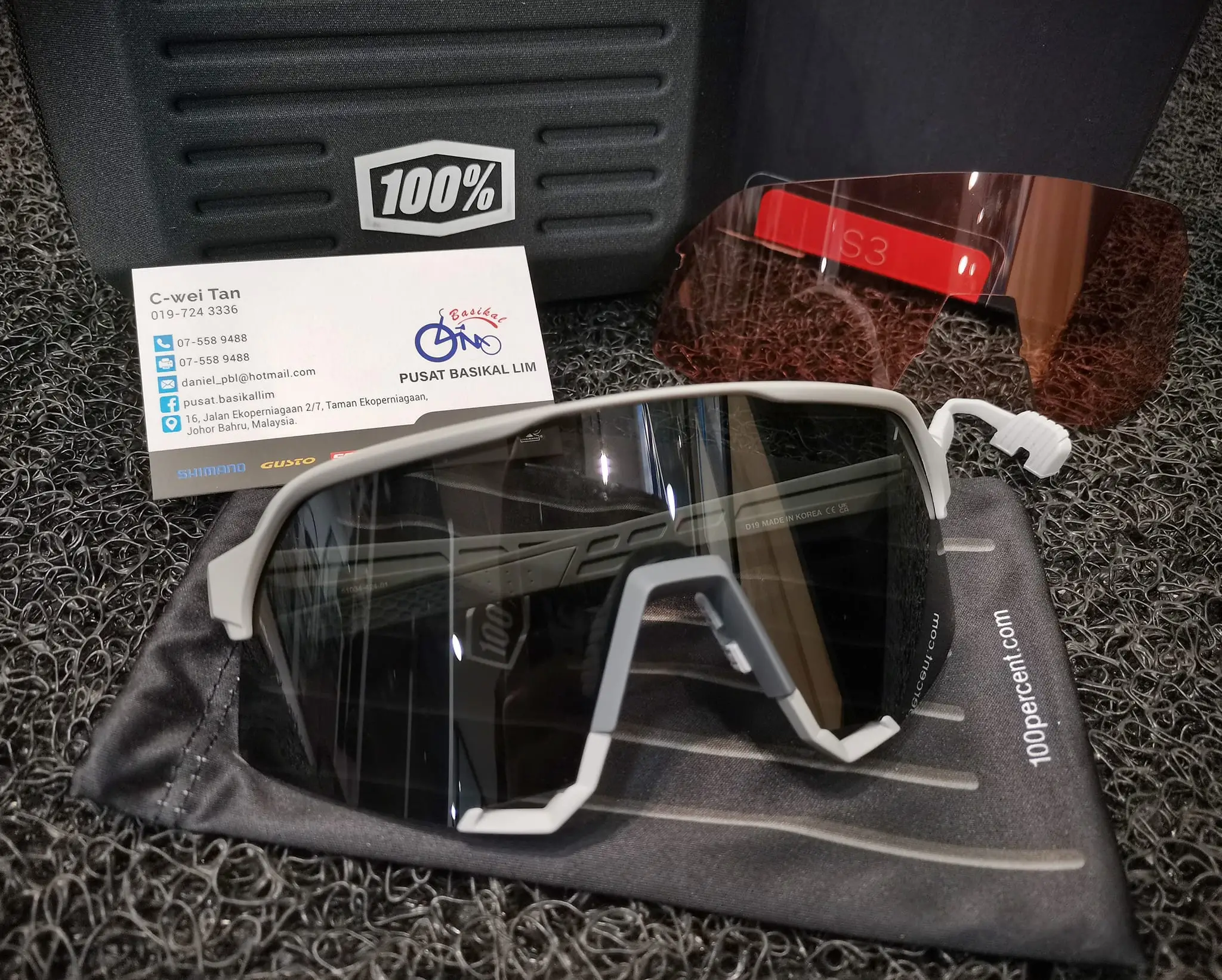 Ride 100% S3 Soft Tact Stone Grey - Hiper Coral Lens