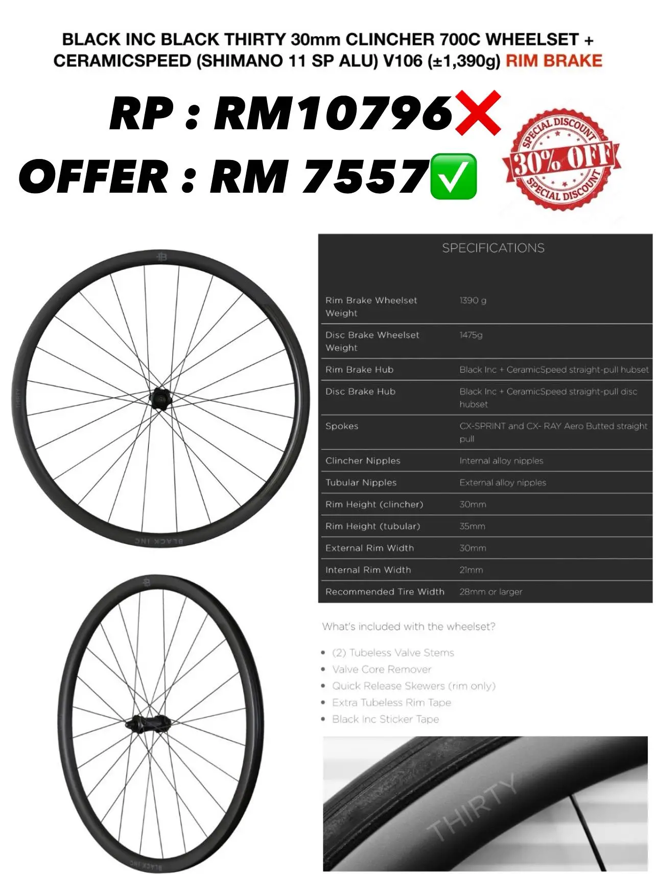 SUPER PROMOTION!! FACTOR FRAME/ BLACK INC WHEELSET