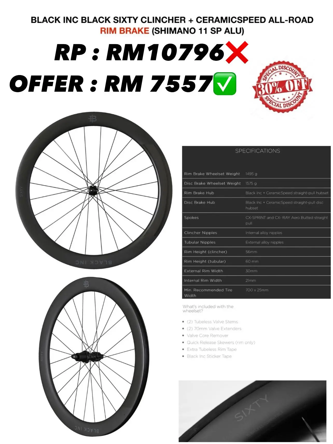 SUPER PROMOTION!! FACTOR FRAME/ BLACK INC WHEELSET