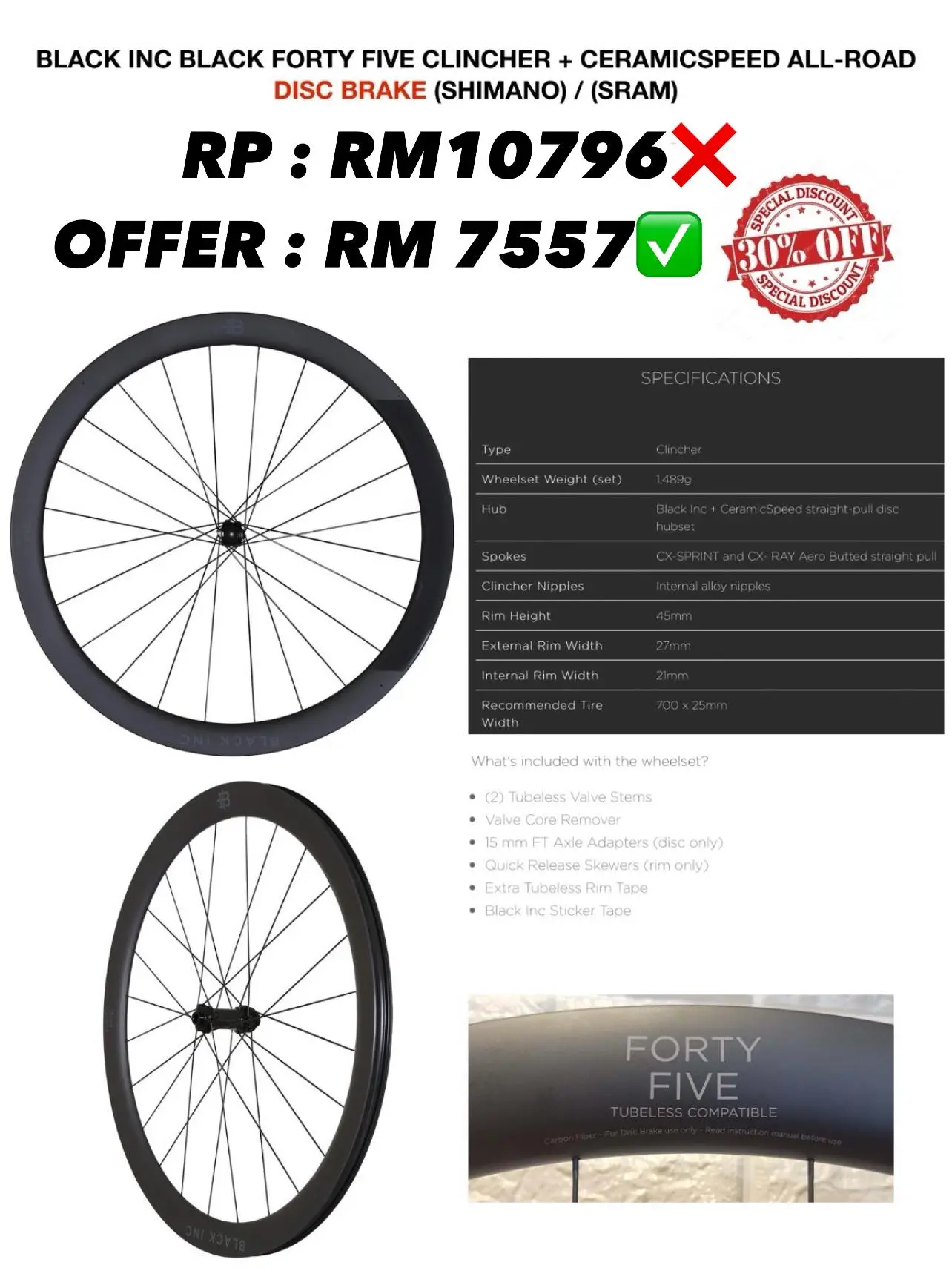SUPER PROMOTION!! FACTOR FRAME/ BLACK INC WHEELSET