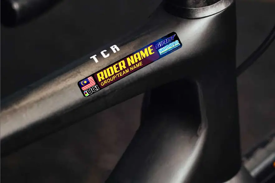 Bike Sticker Nametag! Premium Design Helmet #Sworks #Shimano #Sram #garmin #rb #mtb #RideDecal