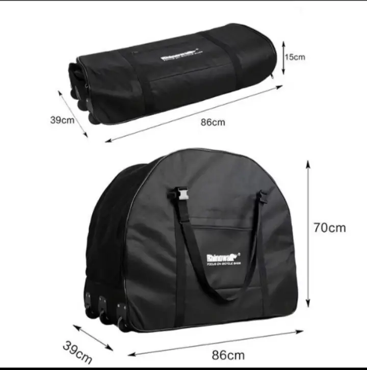 [Price: RM300] [COD @TTDI] [New/Rare] Original Rhinowalk Bi-fold 20 Inch Folding Bike Travel Luggage (3 roller wheel design)