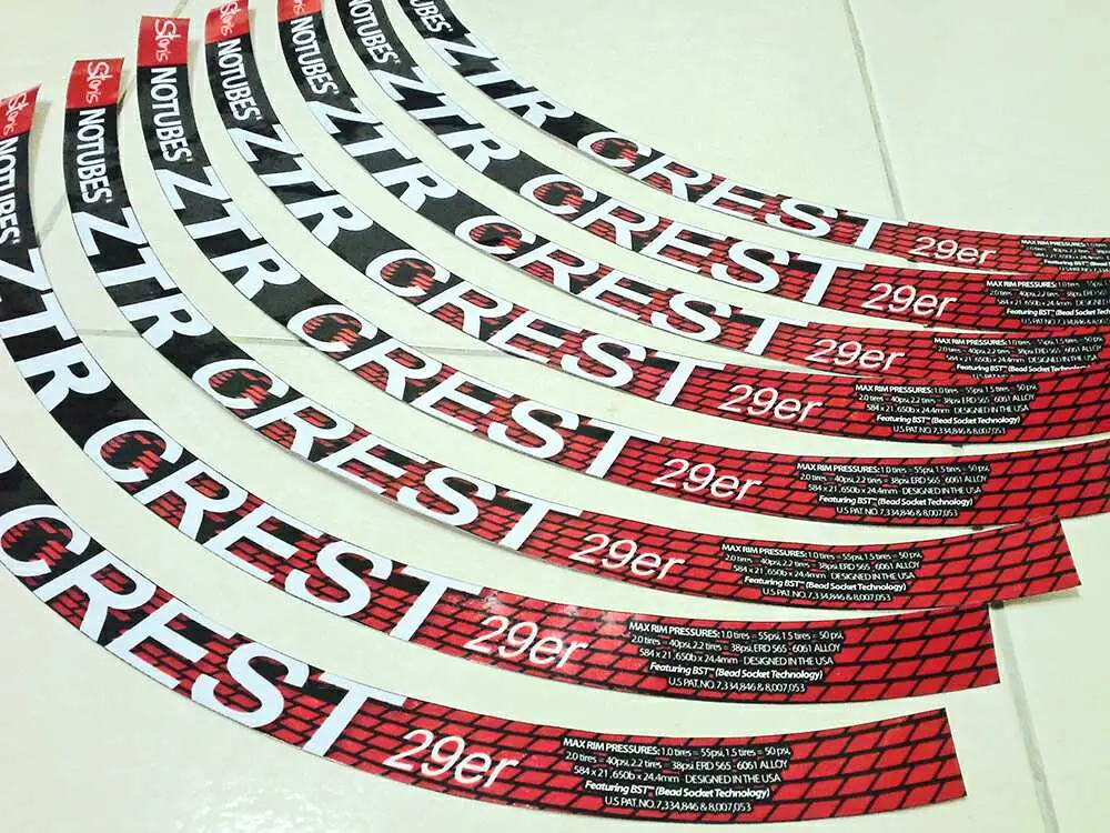 ZTR crest 2013 wheelset decal sticker set