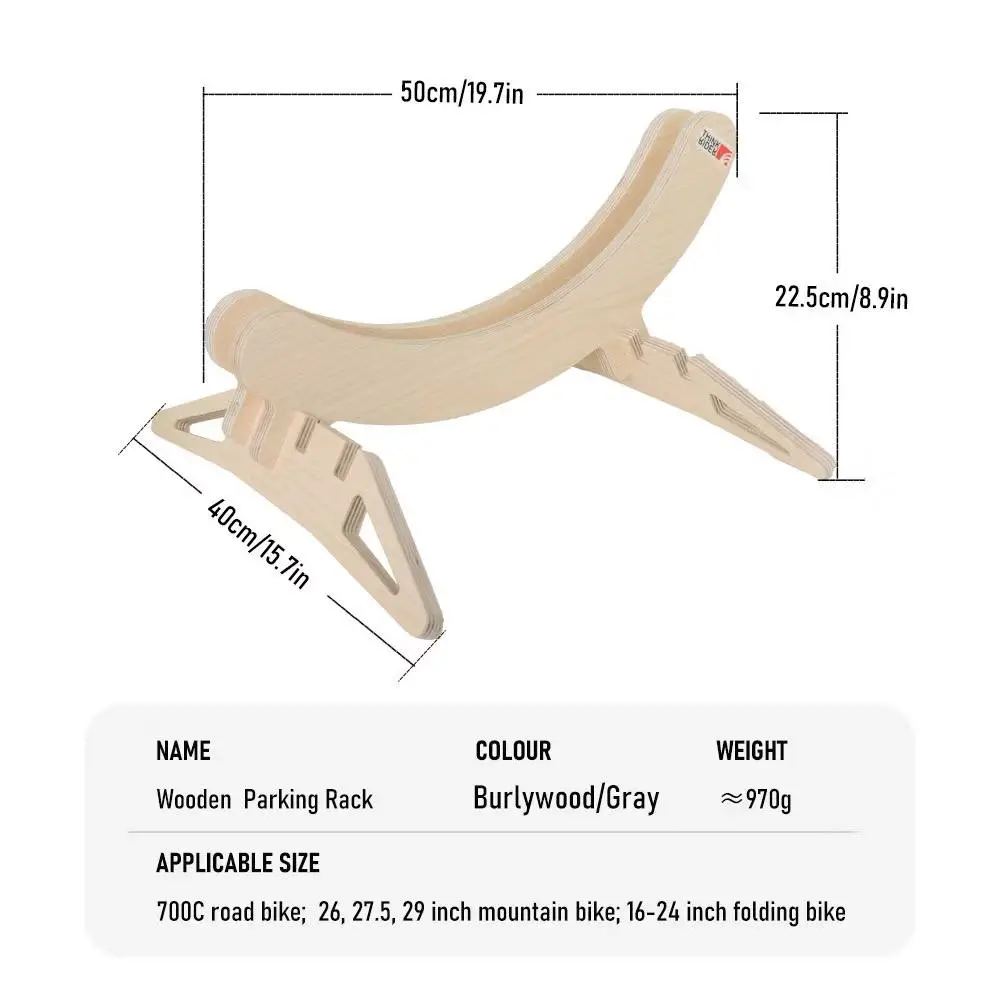 ThinkRider Wooden Bicycle Stand / Bike Stand For 16-24/ 26-29/700C Road Mountain Bike Rack Holder