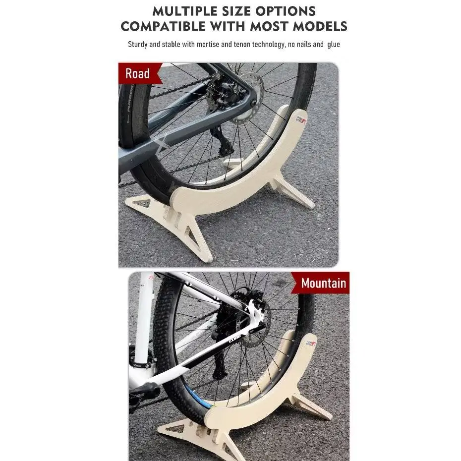 ThinkRider Wooden Bicycle Stand / Bike Stand For 16-24/ 26-29/700C Road Mountain Bike Rack Holder