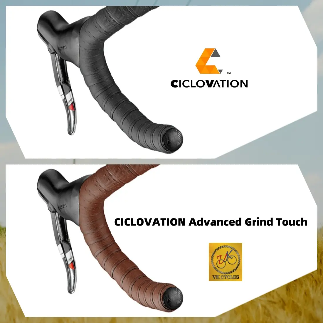 CICLOVATION Advanced Grind Touch Bar tape Handlebar BARTAPE Black Chocolate Brown