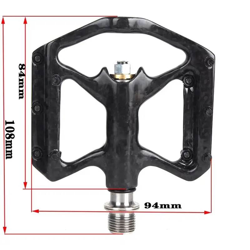Kocevlo Pedal Ultra Light Bike Pedals Lightweight Carbon Fiber Platform Pedal Three Bearing MTB Bicycle Cycling Pedal Titanium Axle 169g
