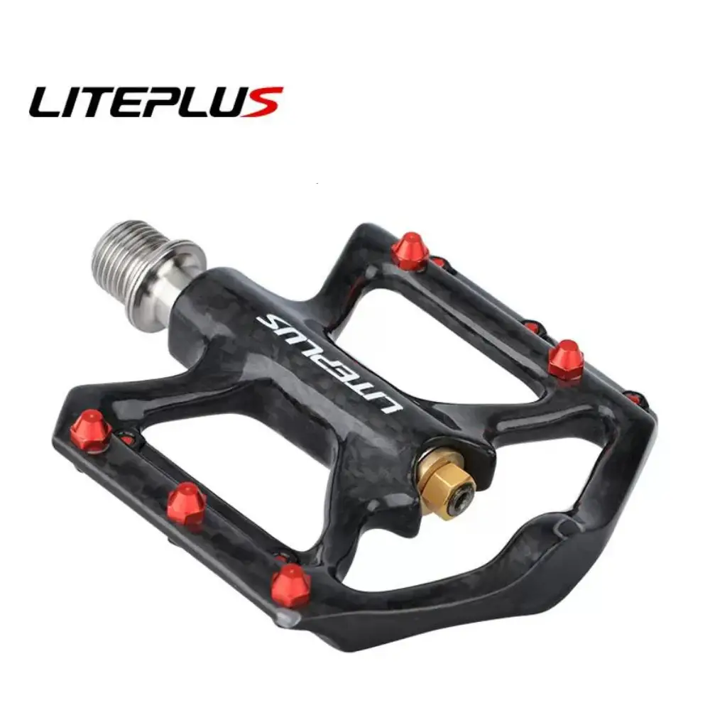 Kocevlo Pedal Ultra Light Bike Pedals Lightweight Carbon Fiber Platform Pedal Three Bearing MTB Bicycle Cycling Pedal Titanium Axle 169g