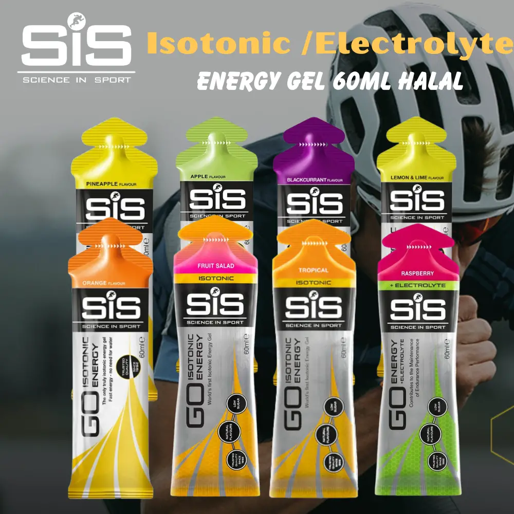 SIS Science In Sport Isotonic Energy Gel Halal 60ml Blackcurrant Apple Orange Lemon Lime