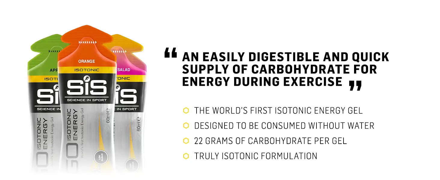 SIS Science In Sport Isotonic Energy Gel Halal 60ml Blackcurrant Apple Orange Lemon Lime