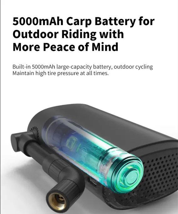 Ridenow Portable Mini Electric Pump 150Psi MTB & Road Bike 5000mAh