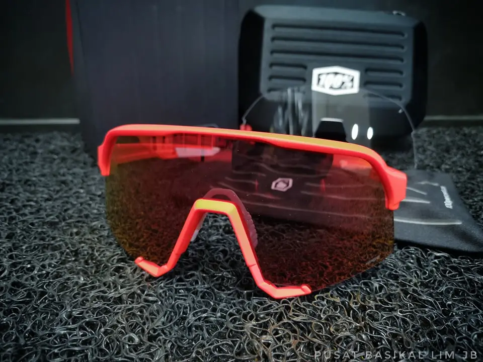 Ride 100% S3 Soft Tact Neon Orange Hiper Red Multilayer Mirror Lens