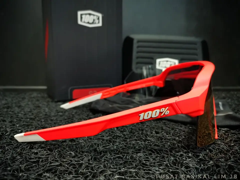 Ride 100% S3 Soft Tact Neon Orange Hiper Red Multilayer Mirror Lens