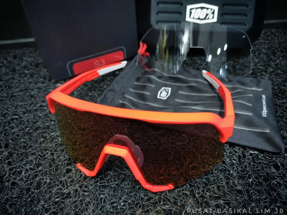 Ride 100% S3 Soft Tact Neon Orange Hiper Red Multilayer Mirror Lens
