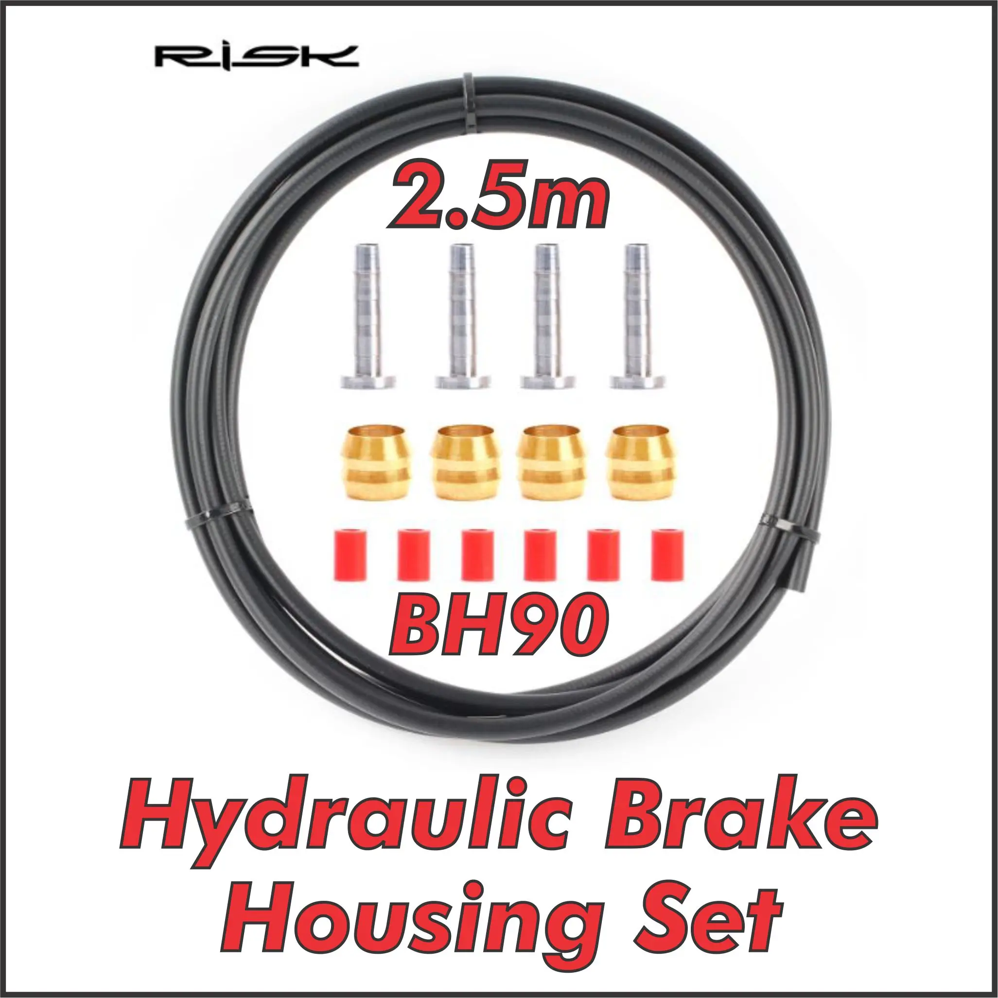 Brake Housing Set For Shimano BH90 BH59 Hydraulic Disc Brake Hose Kit with 4 Pairs of Bushing Olive Needle