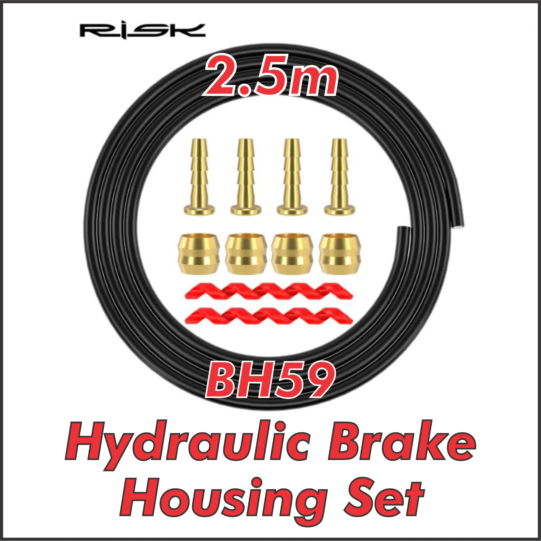 Brake Housing Set For Shimano BH90 BH59 Hydraulic Disc Brake Hose Kit with 4 Pairs of Bushing Olive Needle