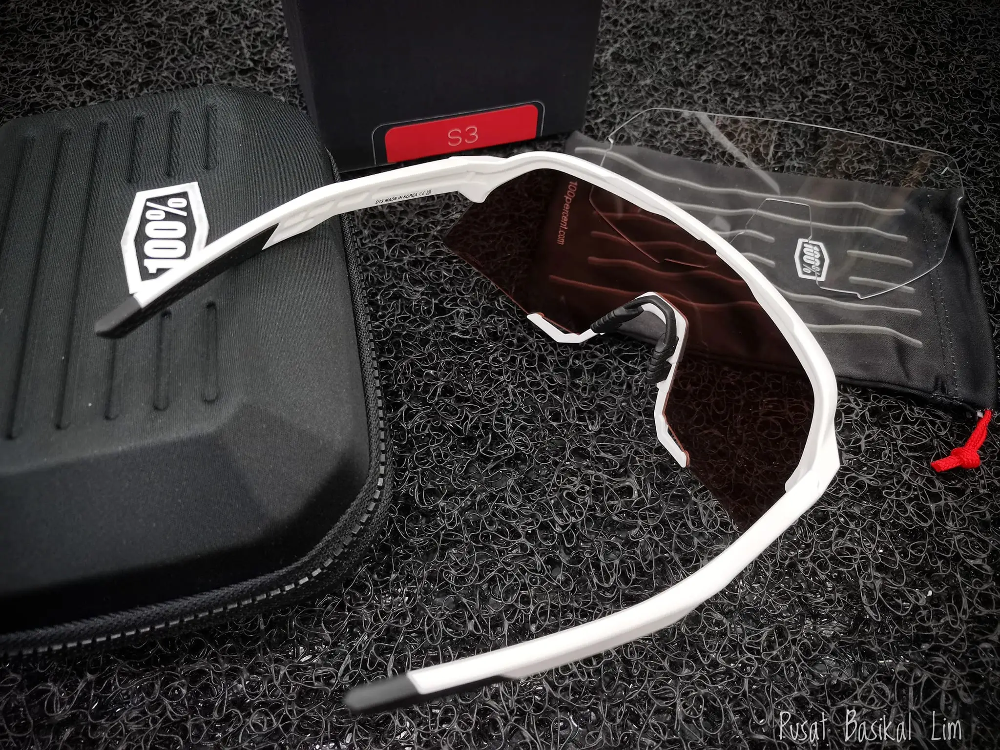 Ride 100% S3 Matte White -  Hiper Silver Mirror Lens