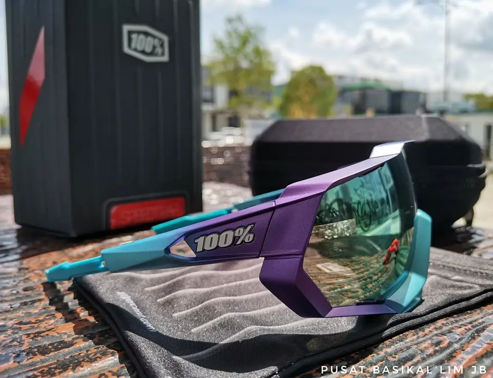 Ride 100% Speedtrap - Matte Metallic Into the Fade Blue Topaz Multilayer Mirror Lens