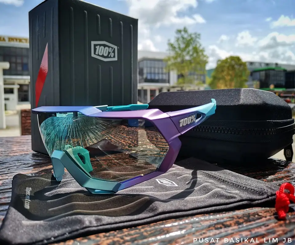 Ride 100% Speedtrap - Matte Metallic Into the Fade Blue Topaz Multilayer Mirror Lens