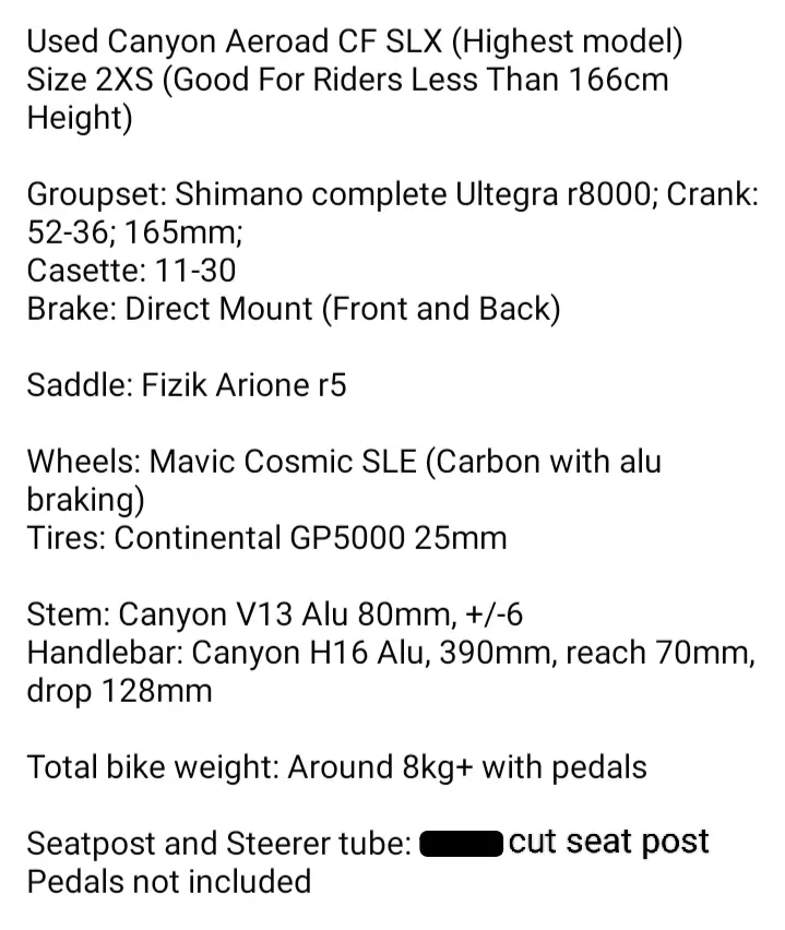 Road Bike CANYON AEROAD CF SLX