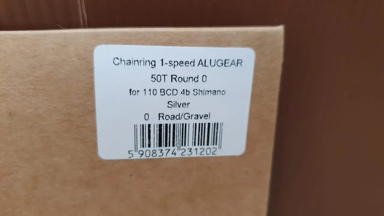 Alugear Custom 1X Chainring 50T for 11 speed Shimano crank (Imported from Spain).