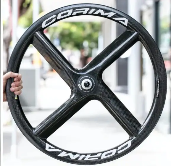 🌍CORIMA TRACK 4 Spoke Ceramic TUBULAR Front Wheel Only.🌍W/Challenge TUBULAR tires👍