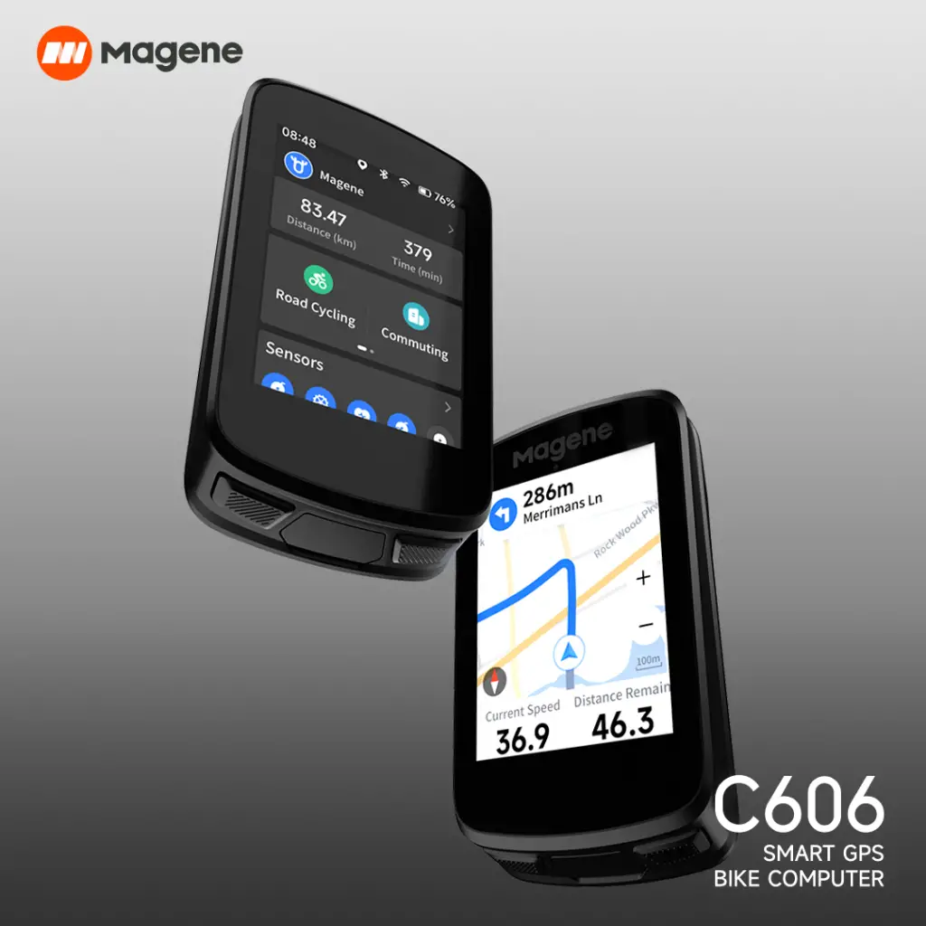 Magene C606 Bike Computer WiFi & Bluetooth Data Transfer Turn-by-turn Navigation, 11 Languages, Smart Notifications