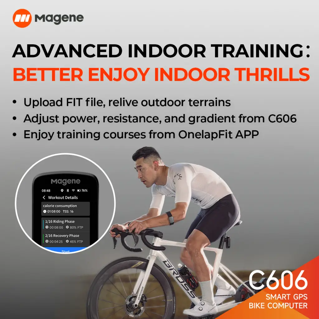 Magene C606 Bike Computer WiFi & Bluetooth Data Transfer Turn-by-turn Navigation, 11 Languages, Smart Notifications
