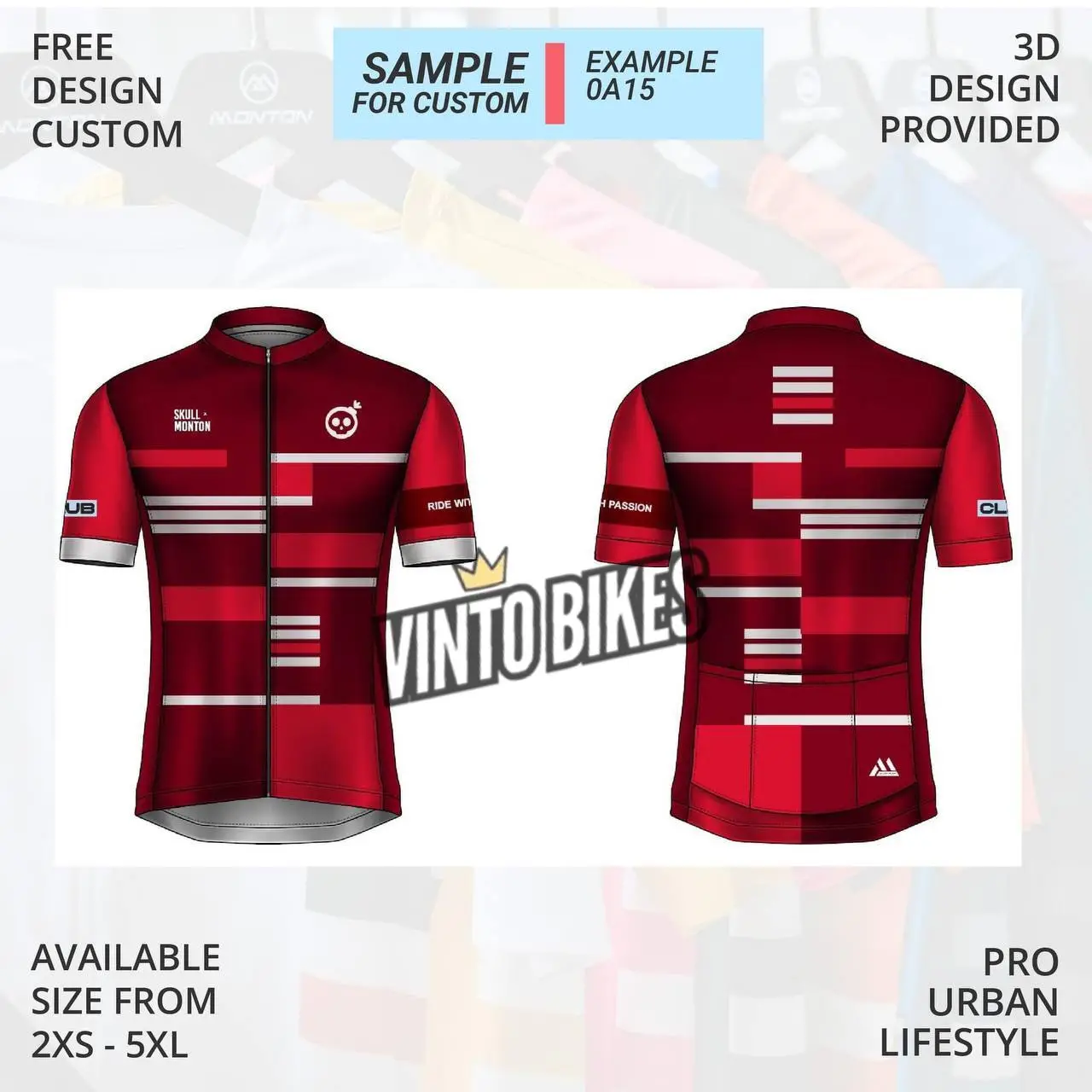 VINTO BIKES x MONTON Customized Cycling Jerseys Monton Custom made  Jerseys , Bib, Trisuit FREE Design 3D design provided