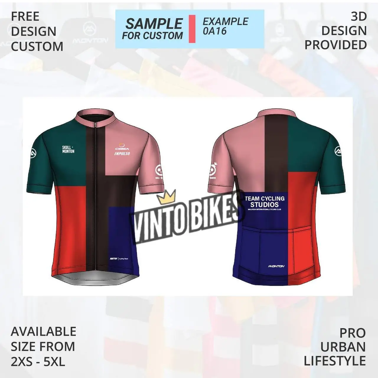 VINTO BIKES x MONTON Customized Cycling Jerseys Monton Custom made  Jerseys , Bib, Trisuit FREE Design 3D design provided