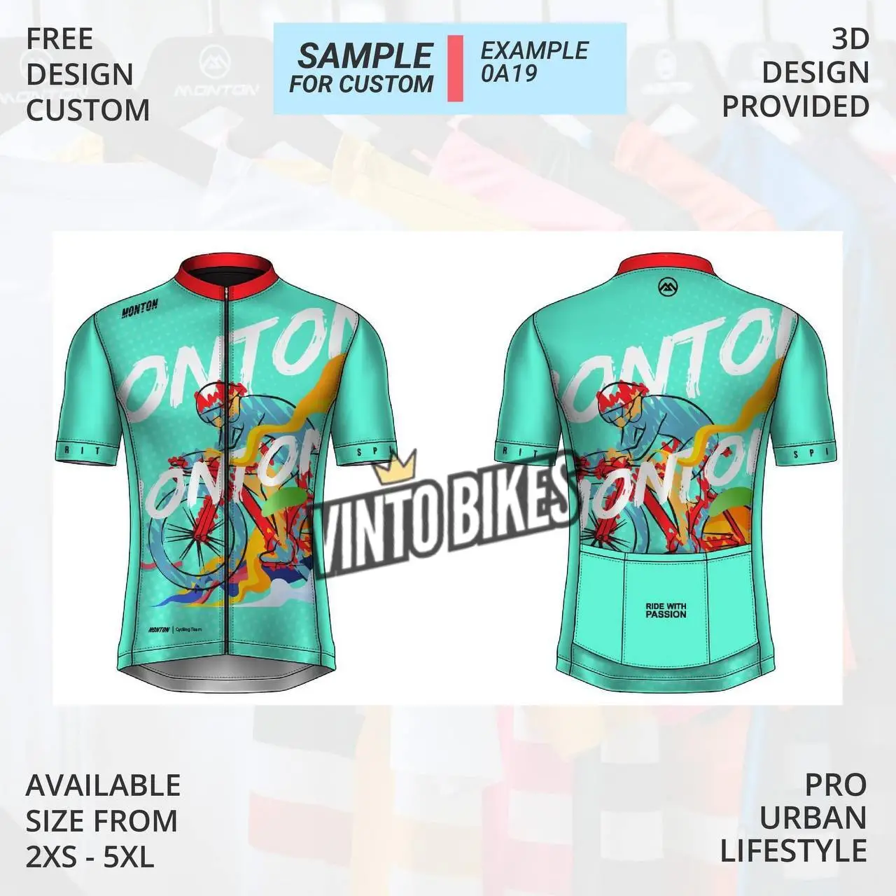 VINTO BIKES x MONTON Customized Cycling Jerseys Monton Custom made  Jerseys , Bib, Trisuit FREE Design 3D design provided