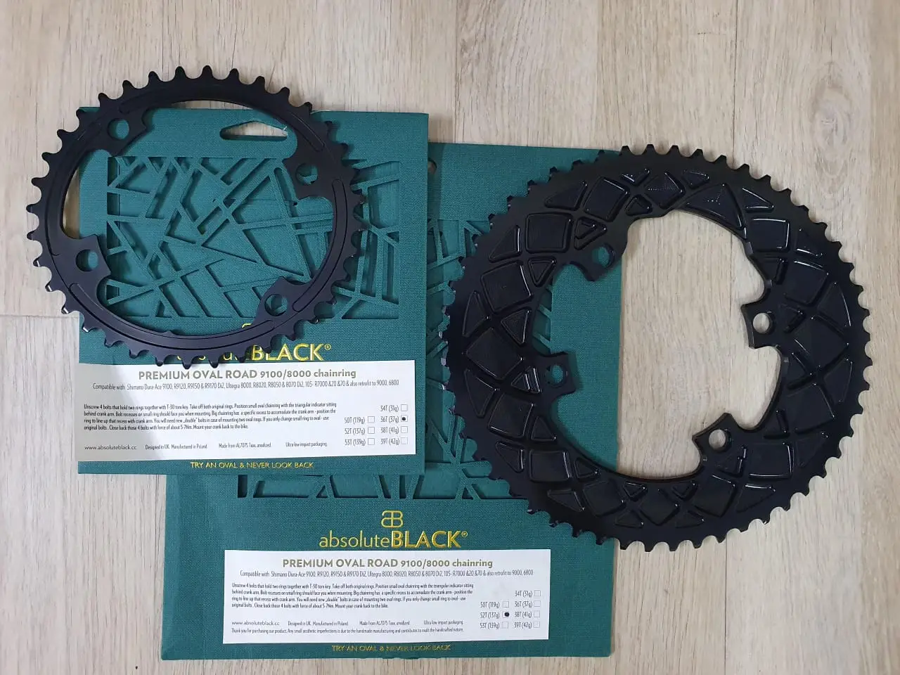 absoluteBLACK OVAL ROAD 2X FOR DURA-ACE 9100 & ULTEGRA R8000 & 105 R7000 52-36T