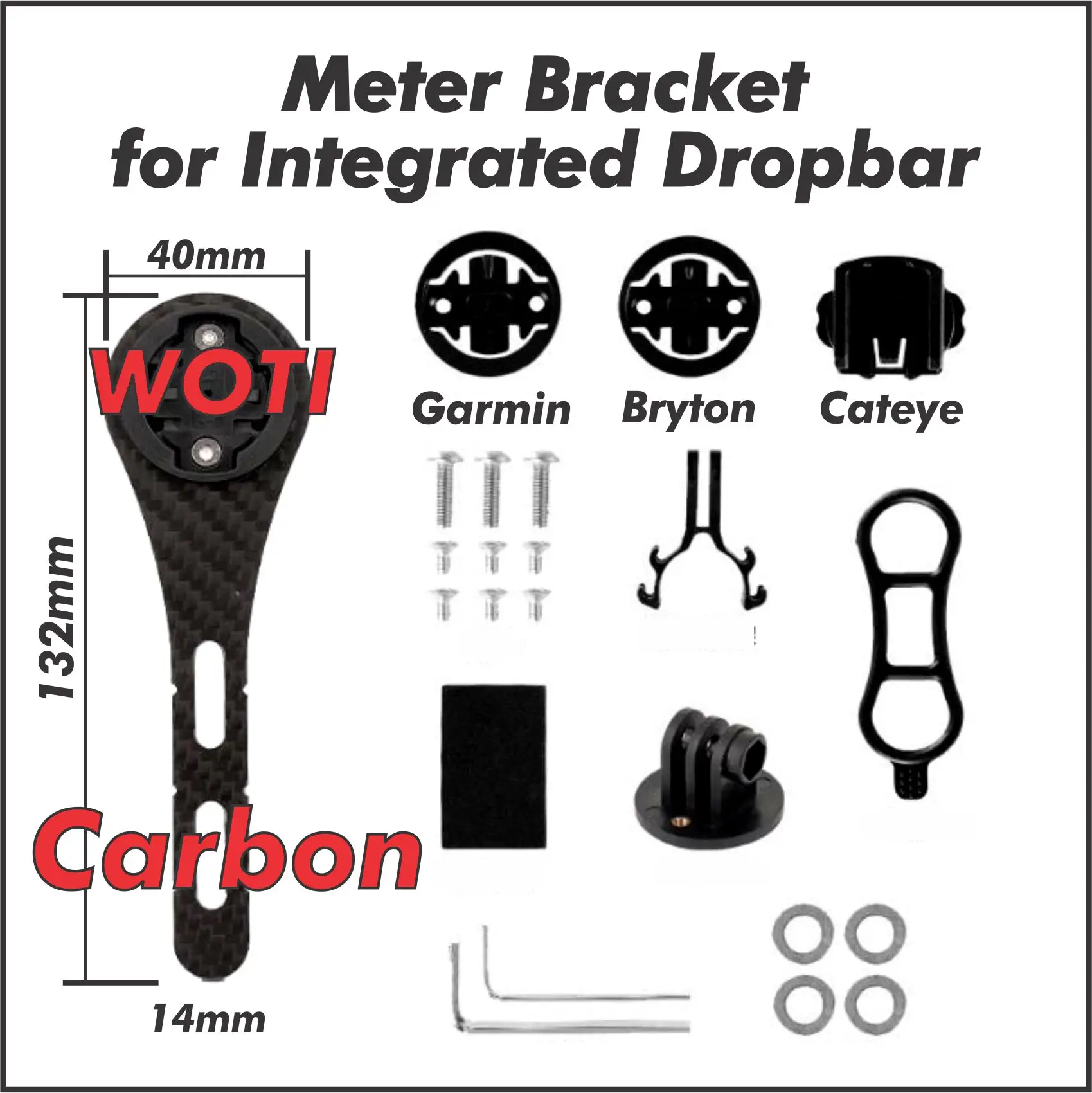 BikersManiac Meter Mount Deemount Carbon Road Bike Integrated Dropbar Garmin Wahoo Magene XOSS Bryton IGPsport BlackBird