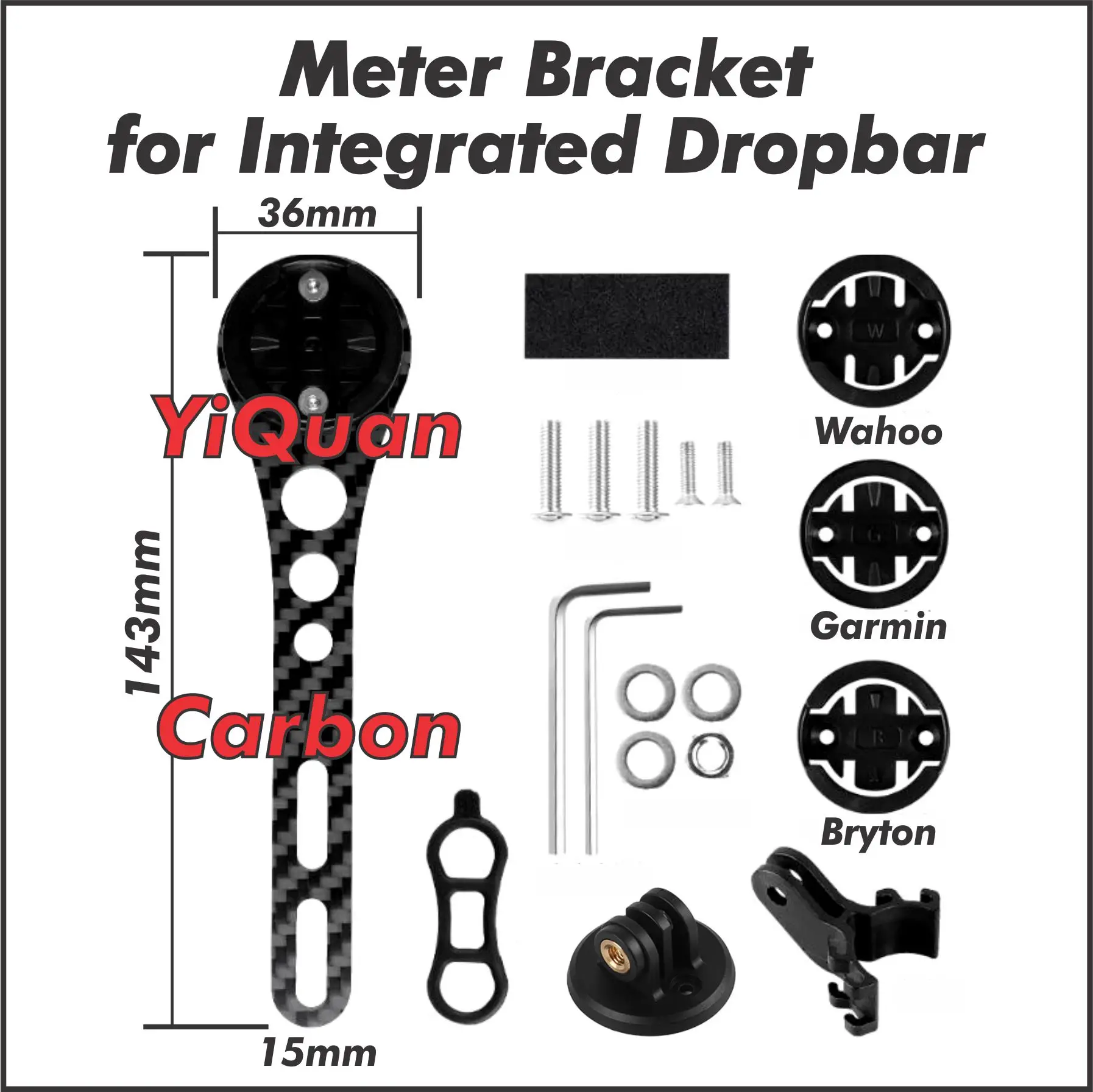 BikersManiac Meter Mount Deemount Carbon Road Bike Integrated Dropbar Garmin Wahoo Magene XOSS Bryton IGPsport BlackBird
