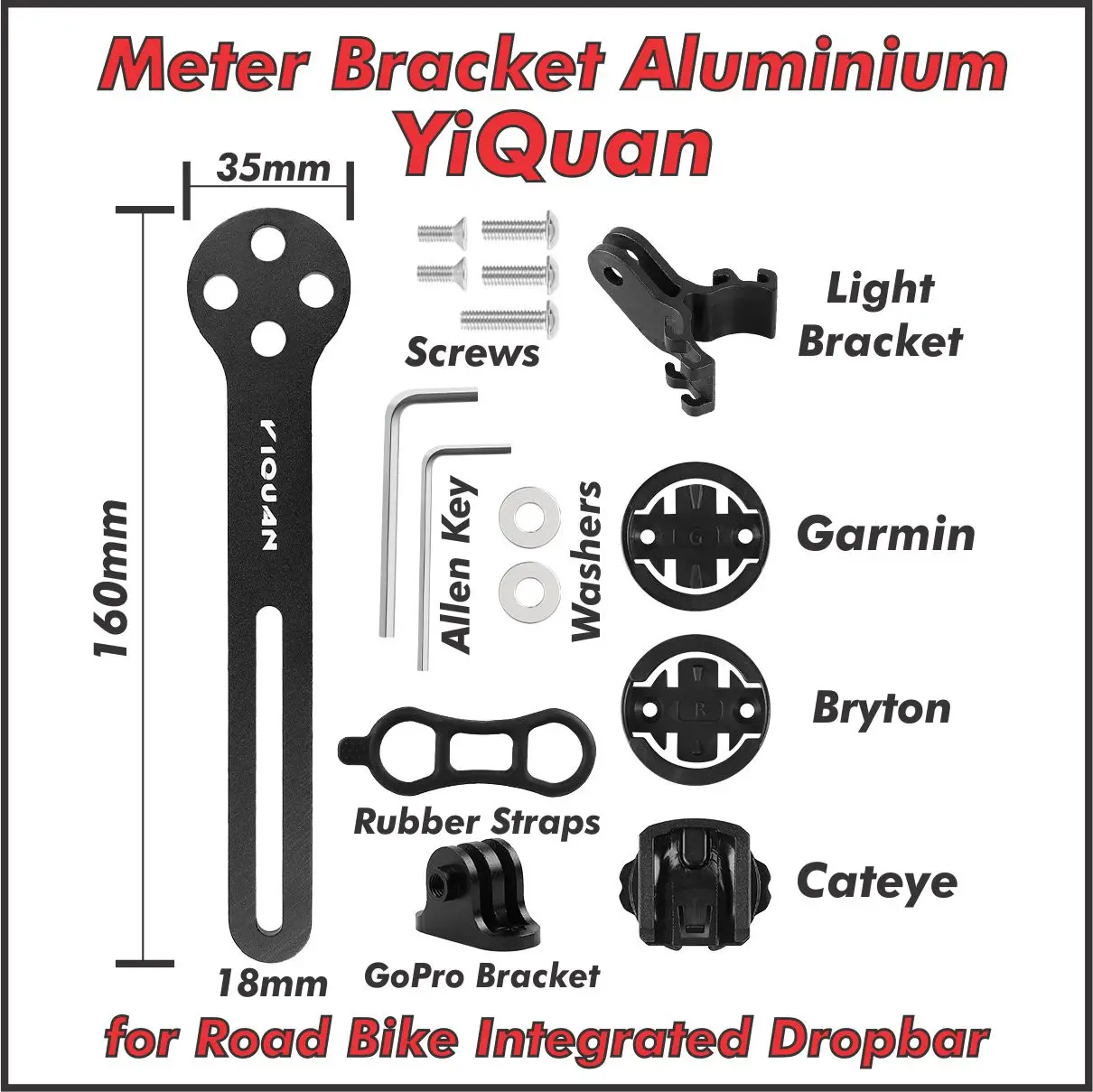 BikersManiac Meter Mount Deemount Carbon Road Bike Integrated Dropbar Garmin Wahoo Magene XOSS Bryton IGPsport BlackBird