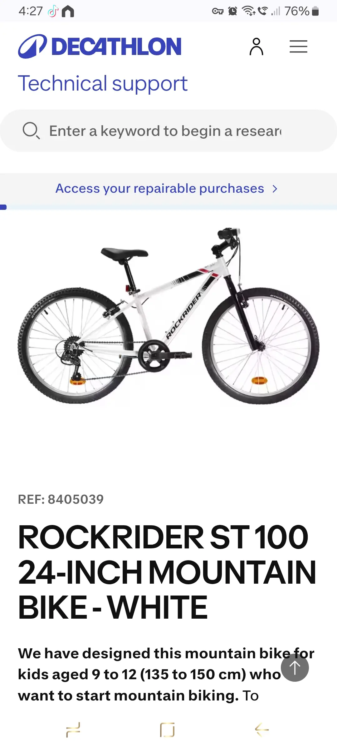 24 inch Decathlon Rockrider Mountain bike