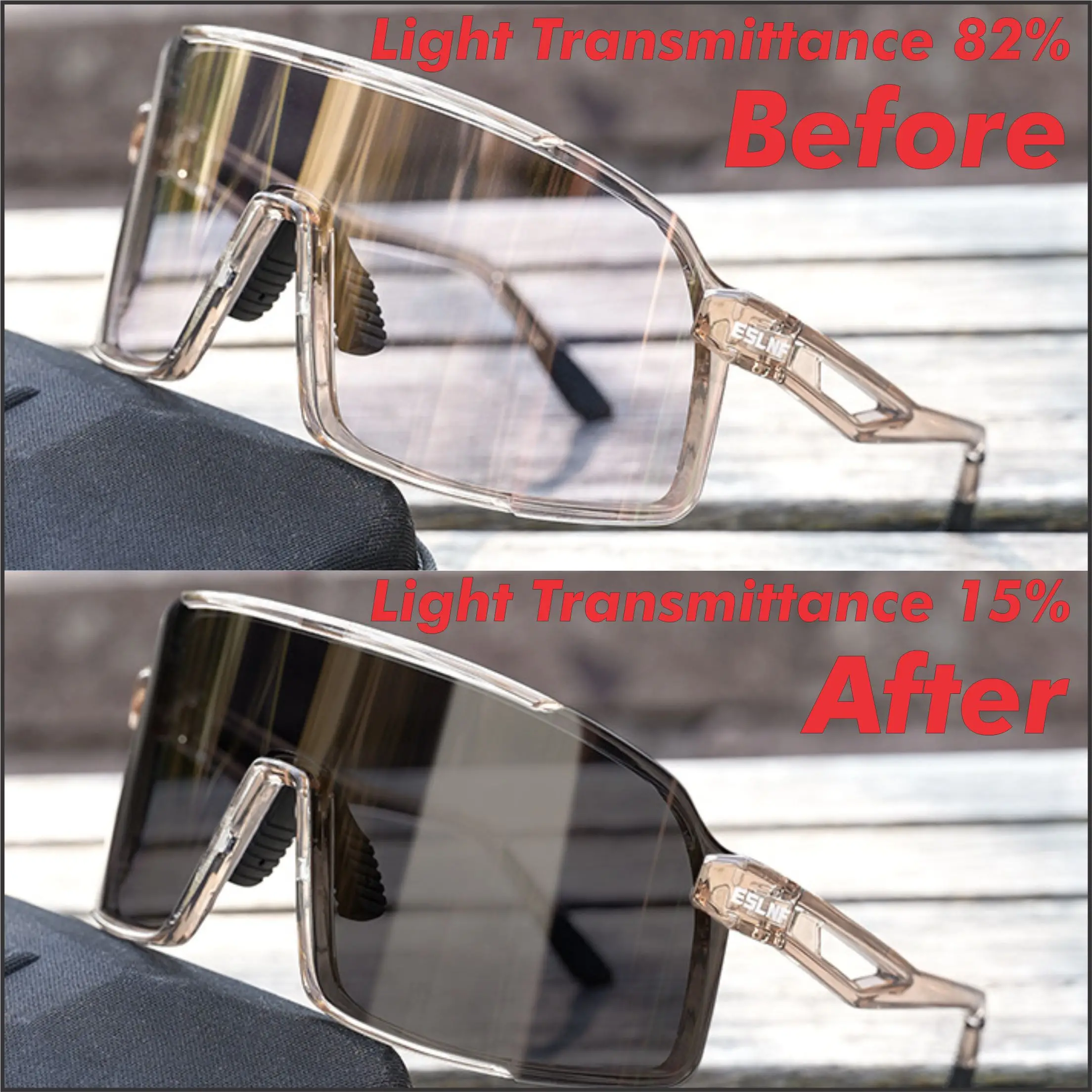 Sunglasses Spek Mata Tukar Warna Photochromic Colour ESLNF Frameless Eyewear RB MTB