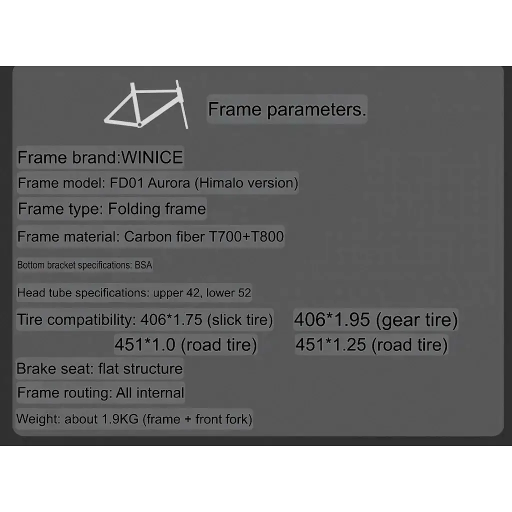 WINICE Carbon Folding Bike 20" Shimano Tiagra 10s T800 Frame Hydraulic Brake Lightweight Foldable Bicycle 9.7kg