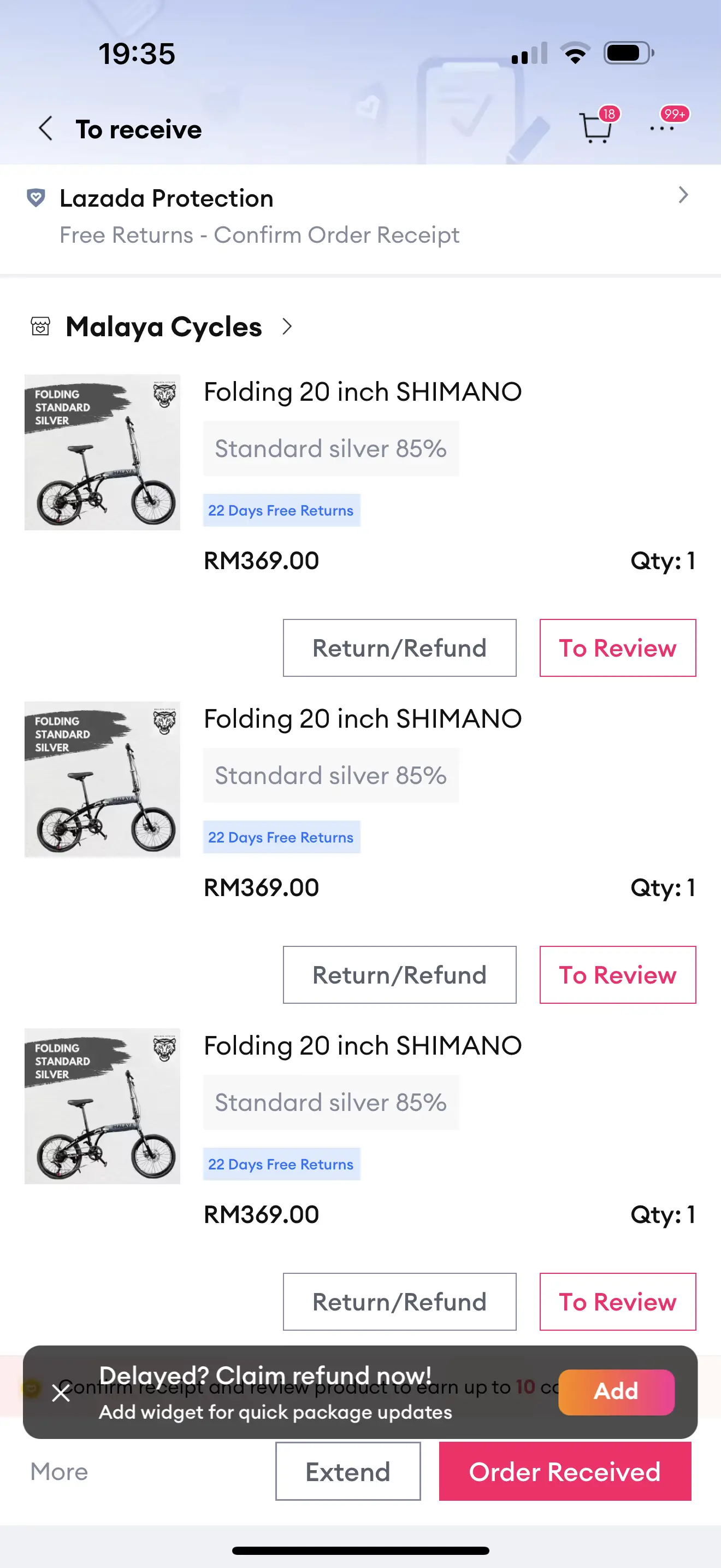 Malaya 20 inch folder bike