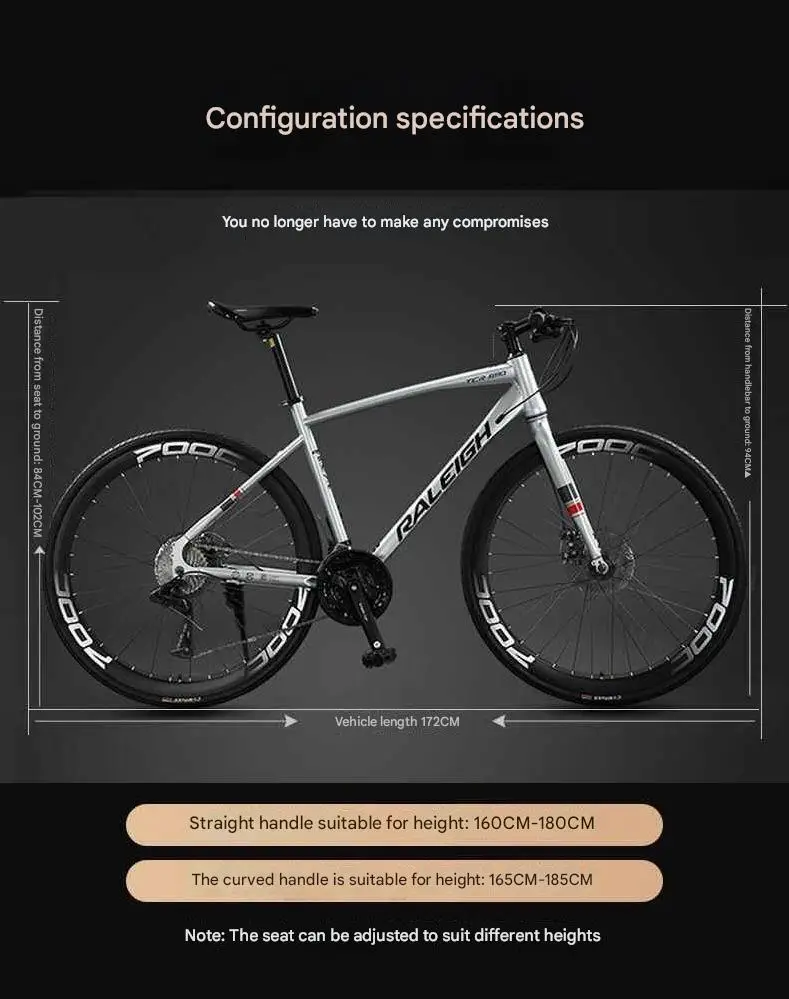 RALEIGH TRC-690 road bike adult racing ultra-light Drop bar Flat handlebar men women bicycle 24s 27s 30s 16s L-TWOO Gear