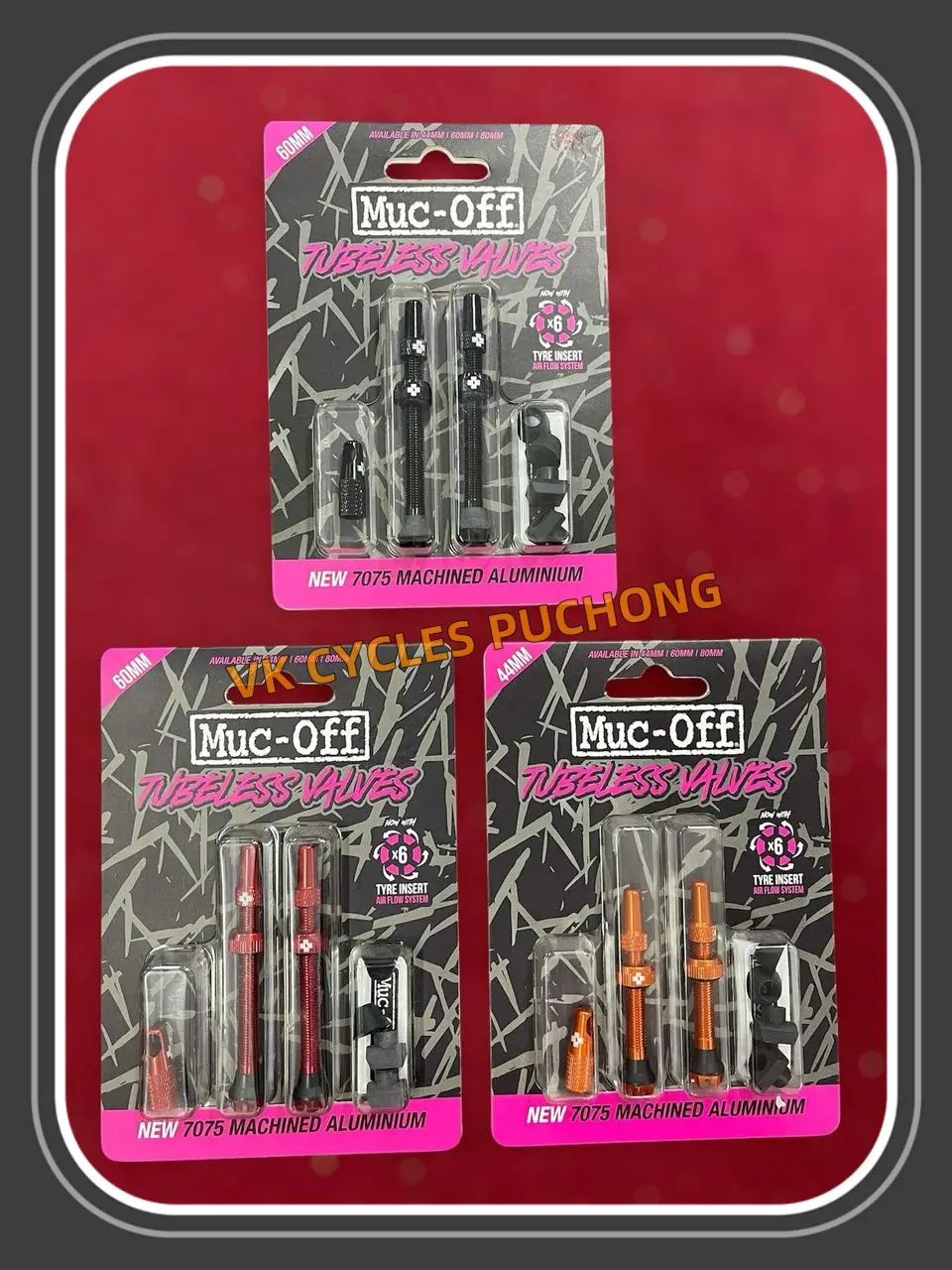 MUC-OFF TUBELESS VALVE KIT MTB 44MM 60MM 80MM BLACK RED ORANGE road bike mountain bike
