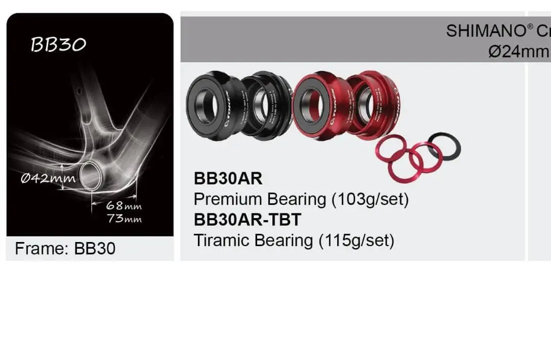 TOKEN BB30 BB30AR Tiramic/Ceramic Premium bearing Bottom bracket 42mm Shimano Crank Use